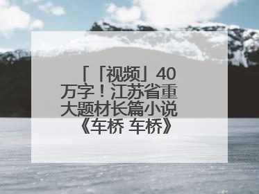 「视频」40万字！江苏省重大题材长篇小说《车桥 车桥》在淮安首发！