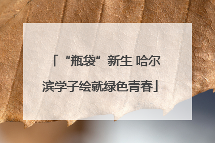 “瓶袋”新生 哈尔滨学子绘就绿色青春
