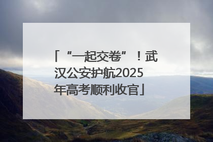 “一起交卷”！武汉公安护航2025年高考顺利收官