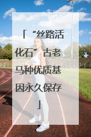 “丝路活化石”古老马种优质基因永久保存