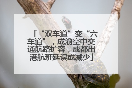 “双车道”变“六车道”，成渝空中交通航路扩容，成都出港航班延误或减少