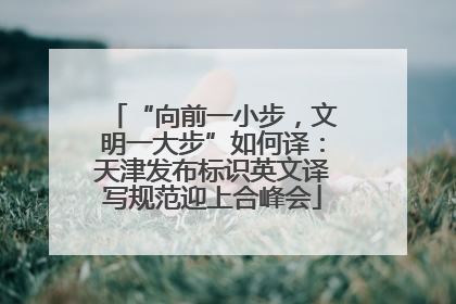“向前一小步，文明一大步”如何译：天津发布标识英文译写规范迎上合峰会