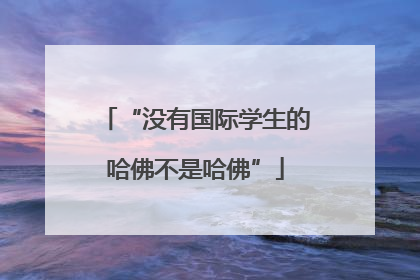 “没有国际学生的哈佛不是哈佛”