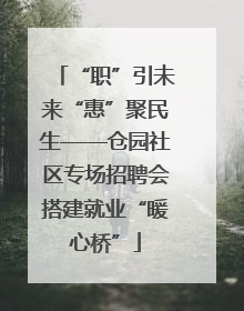 “职”引未来“惠”聚民生——仓园社区专场招聘会搭建就业“暖心桥”