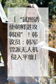“试图诱使朝鲜进攻韩国”！韩议员：韩军曾派无人机侵入平壤