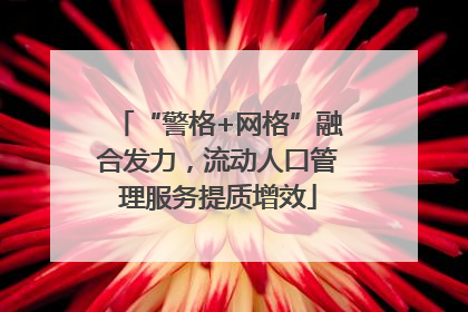 “警格+网格”融合发力，流动人口管理服务提质增效