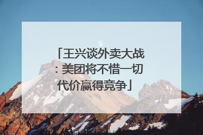 王兴谈外卖大战：美团将不惜一切代价赢得竞争