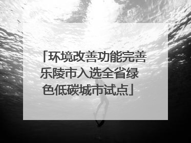 环境改善功能完善 乐陵市入选全省绿色低碳城市试点