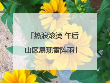热浪滚烫 午后山区易现雷阵雨