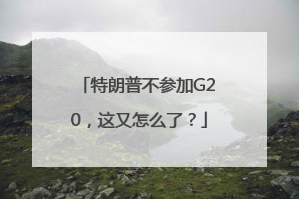 特朗普不参加G20，这又怎么了？
