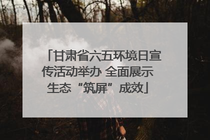 甘肃省六五环境日宣传活动举办 全面展示生态“筑屏”成效