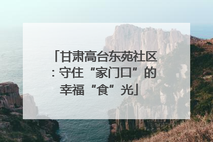 甘肃高台东苑社区：守住“家门口”的幸福“食”光