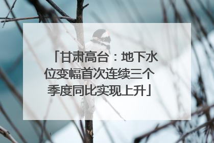 甘肃高台：地下水位变幅首次连续三个季度同比实现上升