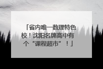 省内唯一数理特色校！沈阳名牌高中有个“课程超市”！