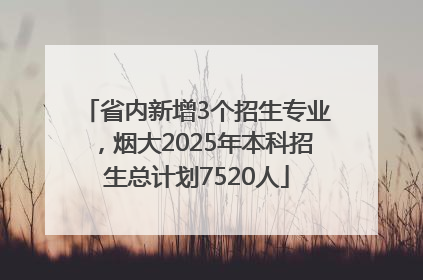 省内新增3个招生专业，烟大2025年本科招生总计划7520人