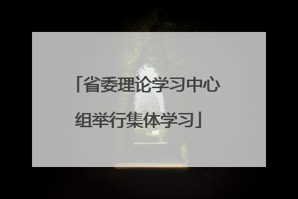 省委理论学习中心组举行集体学习