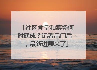 社区食堂和菜场何时建成？记者串门后，最新进展来了