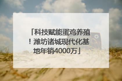 科技赋能蛋鸡养殖！潍坊诸城现代化基地年销4000万