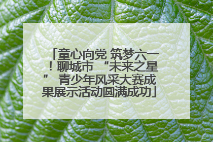 童心向党 筑梦六一！聊城市 “未来之星” 青少年风采大赛成果展示活动圆满成功