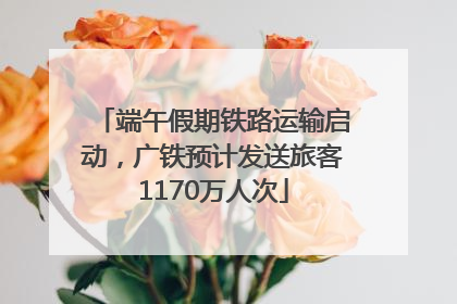 端午假期铁路运输启动，广铁预计发送旅客1170万人次