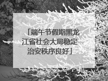 端午节假期黑龙江省社会大局稳定治安秩序良好