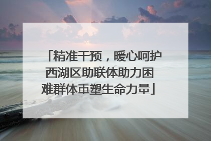 精准干预，暖心呵护 西湖区助联体助力困难群体重塑生命力量