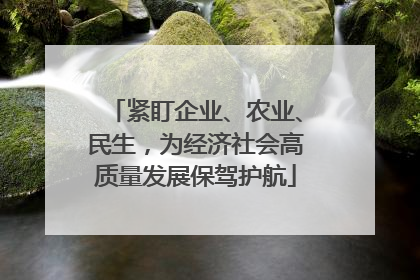 紧盯企业、农业、民生，为经济社会高质量发展保驾护航