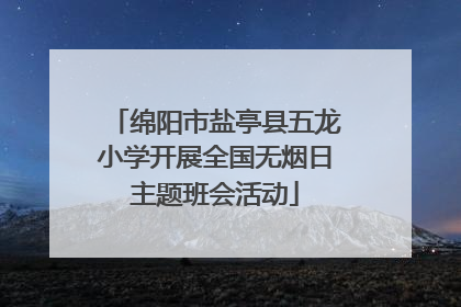 绵阳市盐亭县五龙小学开展全国无烟日主题班会活动