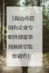 保山市管国有企业专职外部董事刘燕接受监察调查