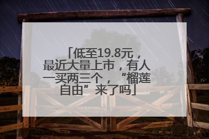 低至19.8元，最近大量上市，有人一买两三个，“榴莲自由”来了吗
