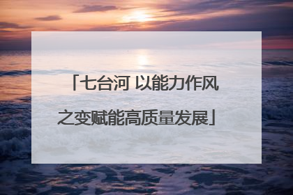 七台河 以能力作风之变赋能高质量发展