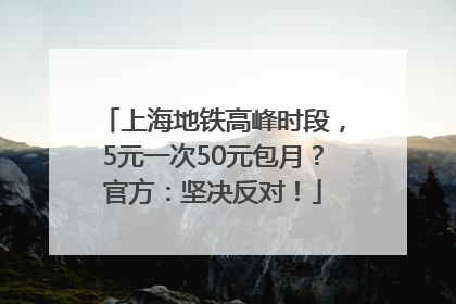 上海地铁高峰时段，5元一次50元包月？官方：坚决反对！