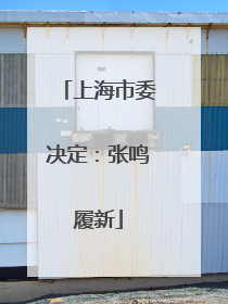上海市委决定：张鸣履新