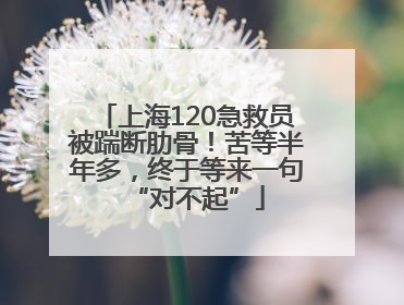 上海120急救员被踹断肋骨！苦等半年多，终于等来一句“对不起”