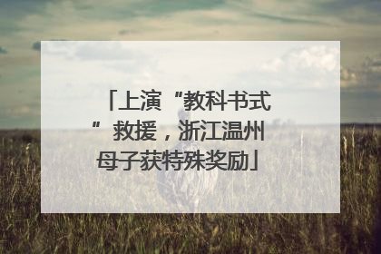 上演“教科书式”救援，浙江温州母子获特殊奖励