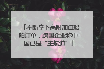 不断拿下高附加值船舶订单，跨国企业称中国已是“主航道”