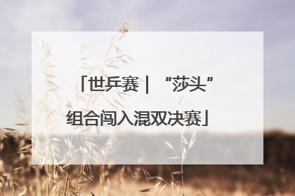 世乒赛｜“莎头”组合闯入混双决赛