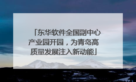 东华软件全国副中心产业园开园，为青岛高质量发展注入新动能