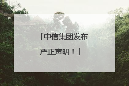 中信集团发布严正声明！