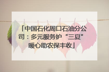 中国石化周口石油分公司：多元服务护“三夏” 暖心助农保丰收