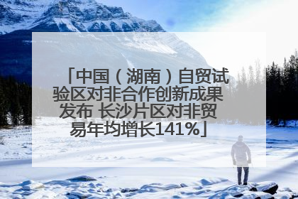 中国（湖南）自贸试验区对非合作创新成果发布 长沙片区对非贸易年均增长141%