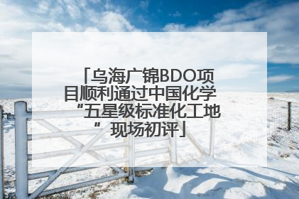 乌海广锦BDO项目顺利通过中国化学“五星级标准化工地”现场初评