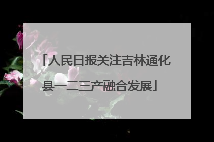 人民日报关注吉林通化县一二三产融合发展
