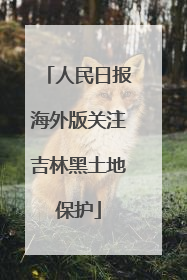 人民日报海外版关注吉林黑土地保护