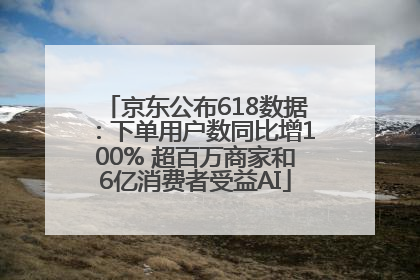 京东公布618数据：下单用户数同比增100% 超百万商家和6亿消费者受益AI