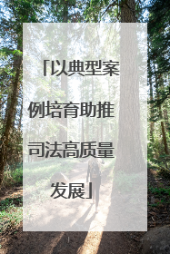 以典型案例培育助推司法高质量发展