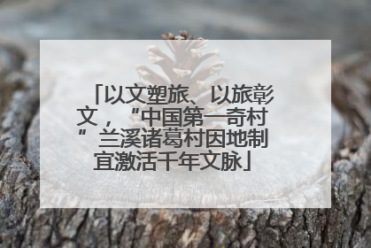 以文塑旅、以旅彰文，“中国第一奇村”兰溪诸葛村因地制宜激活千年文脉