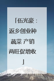 伍光豪：返乡创业种蔬菜 产销两旺促增收