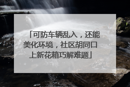 可防车辆乱入，还能美化环境，社区胡同口上新花箱巧解难题