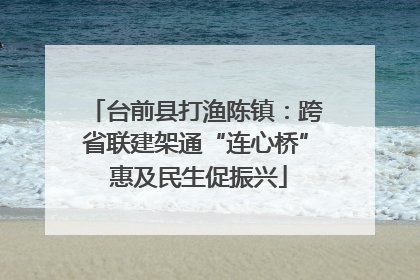 台前县打渔陈镇：跨省联建架通“连心桥” 惠及民生促振兴